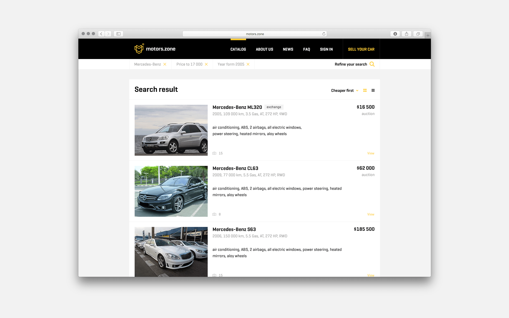 Создание автомобильного сайта