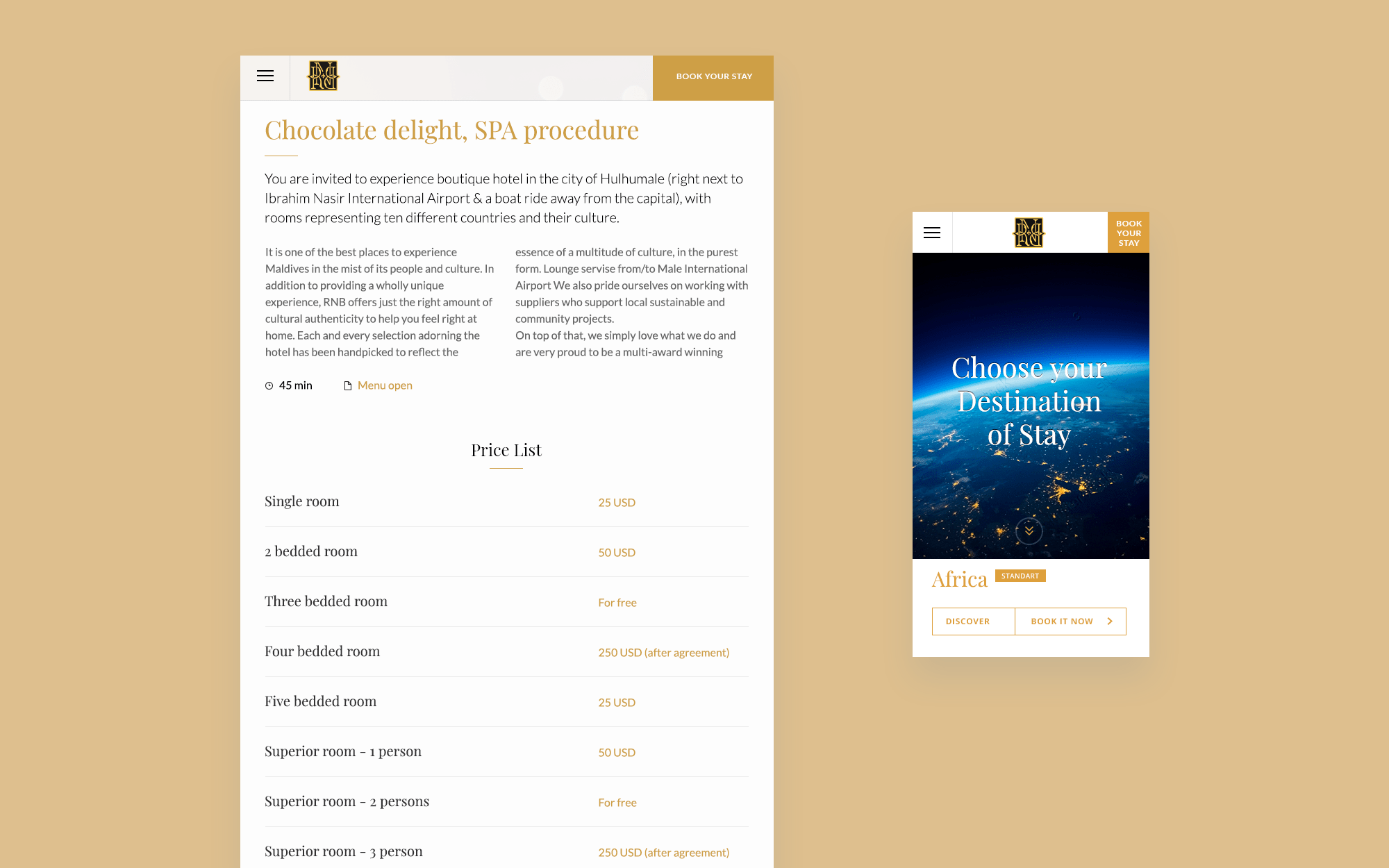 Адаптивный дизайн сайта гостиницы